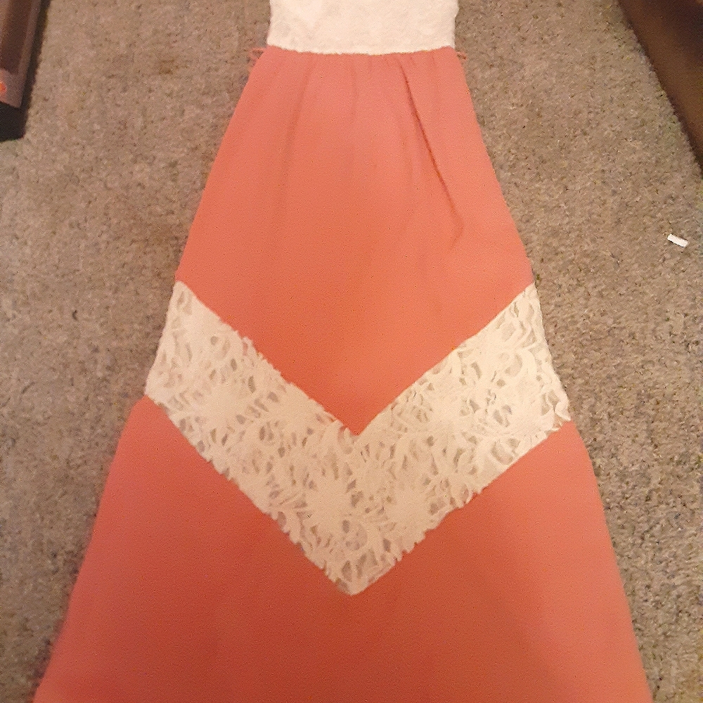 Pink Lace Maxi dress size small brand new